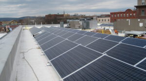 a business's rooftop solar array