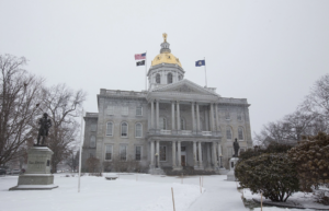 NH Statehouse in winter